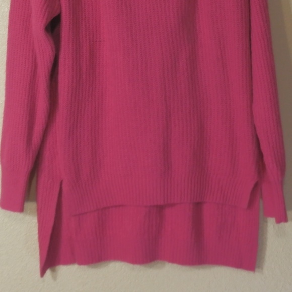 a.n.a  Sweater Pullover Pink NWT V-Neck High Low Long Sleeve Stretch SOFT - Picture 4 of 8